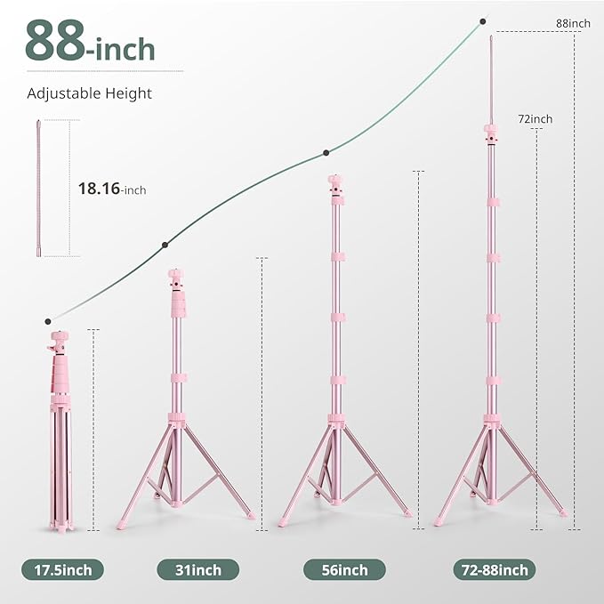SENSYNE 88" Phone Tripod & Selfie Stick, Extendable Cell Phone Tripod Stand - Image 4