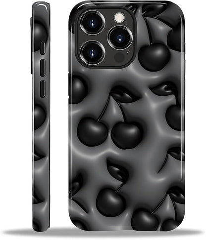 for iPhone 14 Pro Case, HL2 Cute Cool Cherry Black Hybrid 2 Layer Hard Shell by Unknown