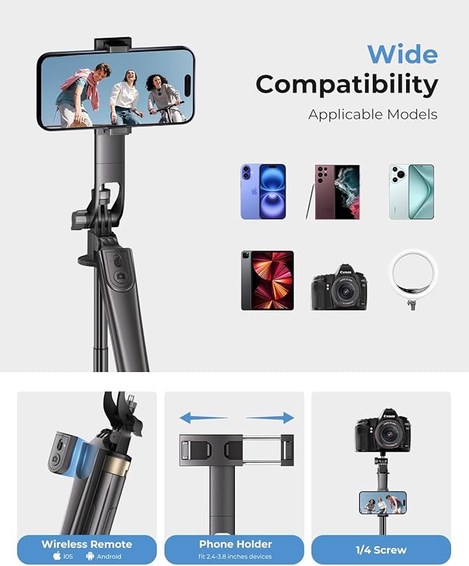 72" Phone Tripod, Tripod for iPhone - Image 6
