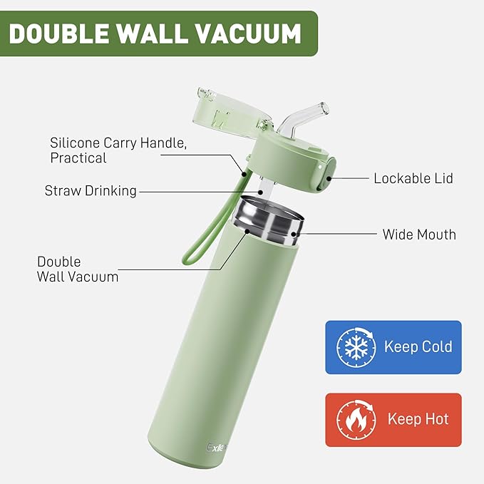 9oz Small Water Bottles with Straw, Mini Water Bottle with One-Hand Open Design - Image 3