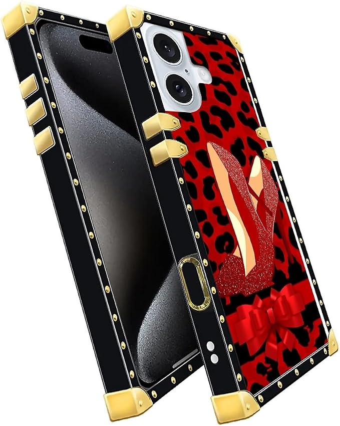 Compatible with iPhone 16 Case, Elegant High Heels Luxury Golden Decoration - Image 3