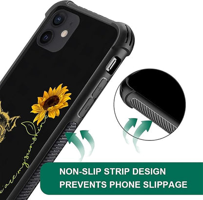 for iPhone 11 Case, Pig Sunflower Yellow Sunshine Pattern Graphic Design Girl - Image 2