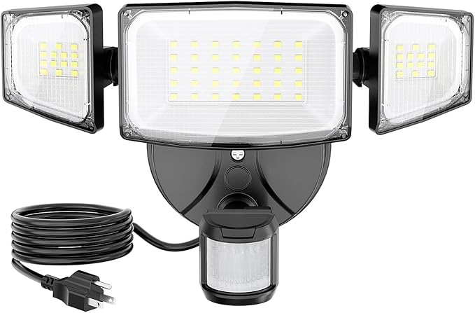 Olafus 50W Motion Sensor Outdoor Light Plug in, Motion Flood Light Dusk to Dawn by Olafus