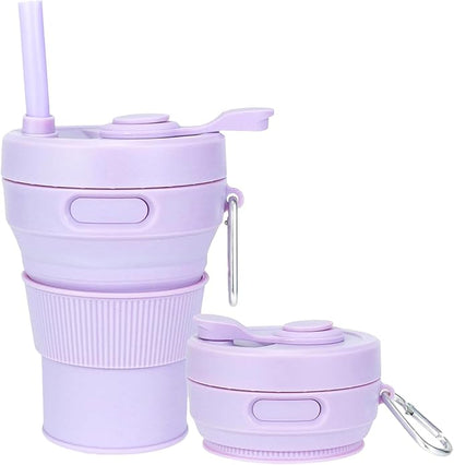 Silicone Collapsible Travel Mug Purple 15oz / 450ml by JSHYGOUP