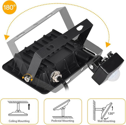 50W Plug in Motion Sensor Lights Outdoor, 5500LM Motion Flood Light Dusk to Dawn - Image 7