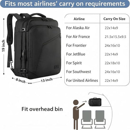 MATEIN Carry on Backpack, Extra Large Travel Backpack Expandable Airplane - Image 2
