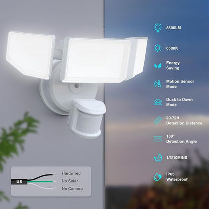 Abovizo 85W LED Security Lights Motion Sensor Light Outdoor, 8500LM Dusk to Dawn - Image 3