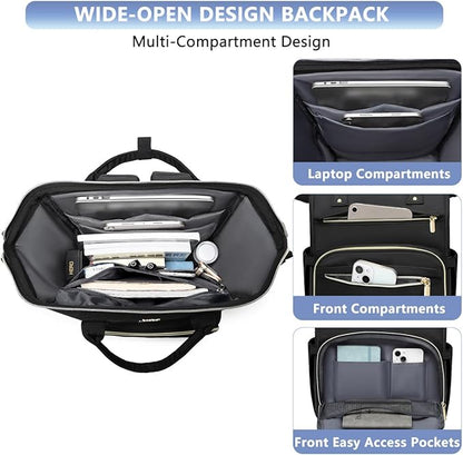 FOCDOD Women Laptop Backpack Work Bag - Image 2