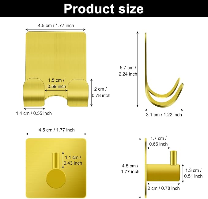 CGBE Razor Holder for Shower, 4 Packs Razor Holder and 4 Packs Shower Hooks - Image 3