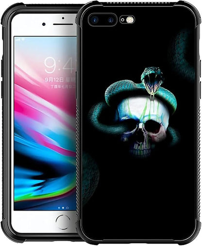 for iPhone 7 Plus/8 Plus Case, Skeleton Winding Snake Pattern Graphic Design by FKBRCL4U