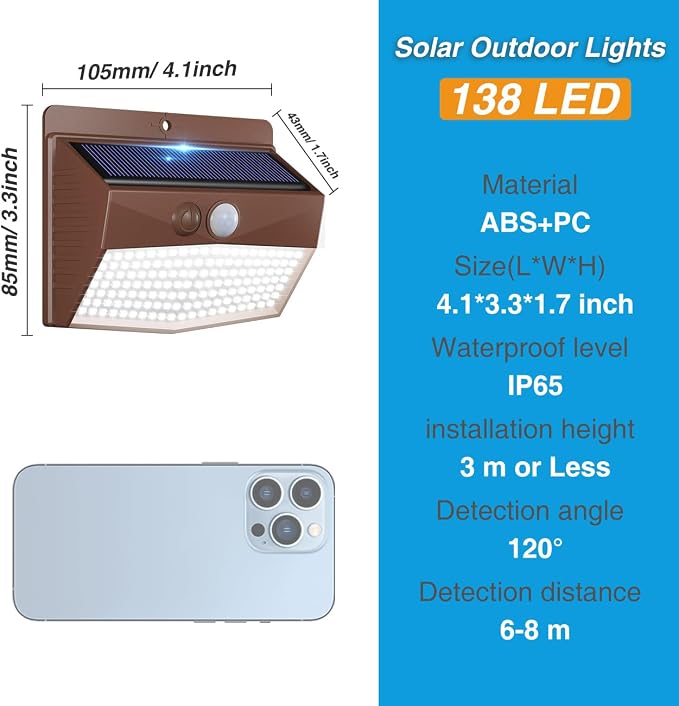 Peasur 16 Packs Solar Outdoor Lights Motion Sensor Solar Security Light - Image 6