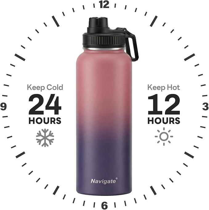 Navigate 40 oz Insulated Stainless Steel Sports Water Bottle - Image 2