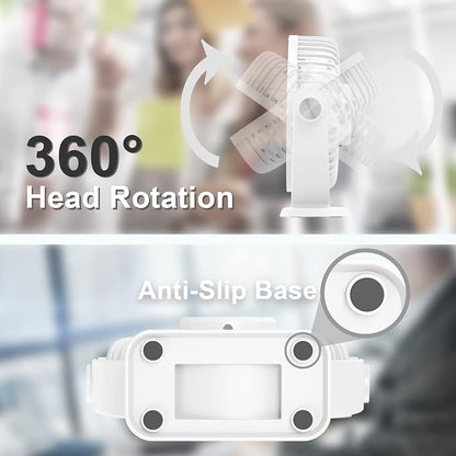 TriPole Small Desk Fan USB Powered Personal Fan 3 Speeds Strong Airflow Mini - Image 5