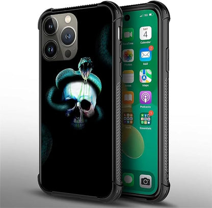 for iPhone 13 Pro Case, Skeleton Winding Snake Pattern Graphic Design Girl Boy - Image 6