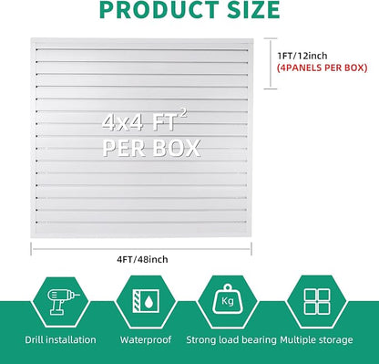 FRAYSCENT Slat Wall Paneling Garage Slat Wall Storage Systems Slatwall Panels - Image 4