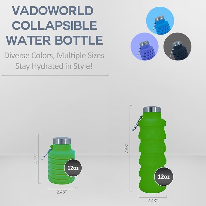 Collapsible Water Bottles 17oz, Odorless BPA-Free Silicone, Leak-Proof Foldable - Image 4