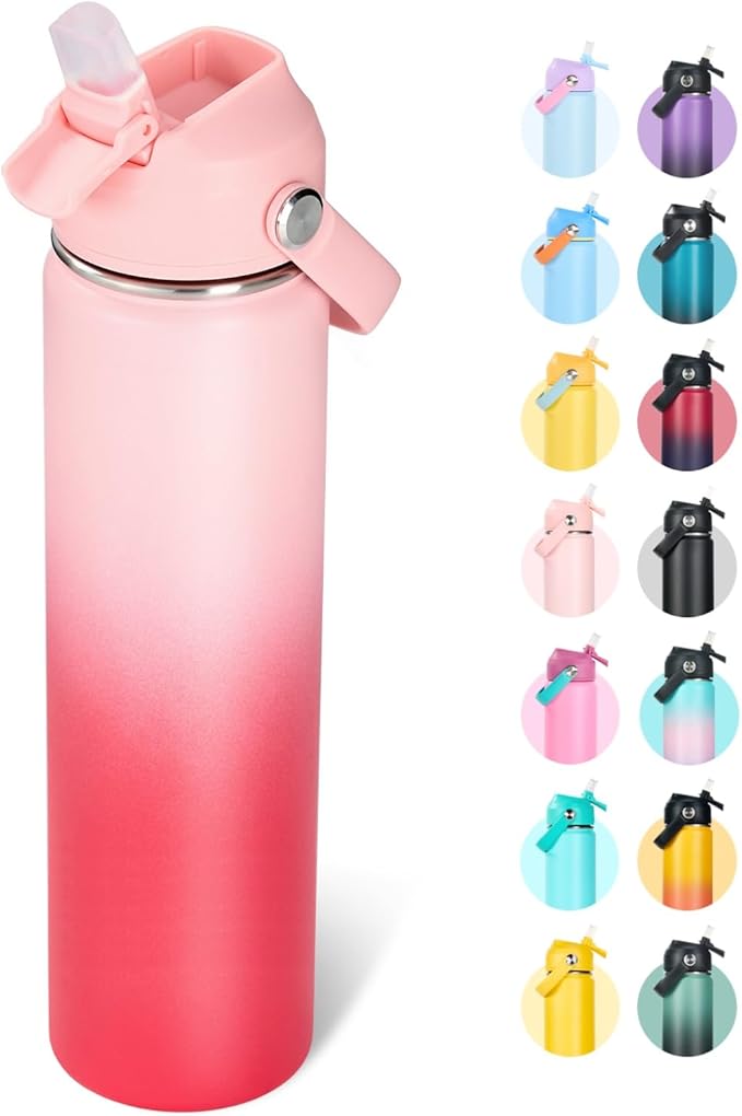 Fijinhom 24oz Insulated Stainless Steel Water Bottle, Wide Mouth Double Wall by Fijinhom