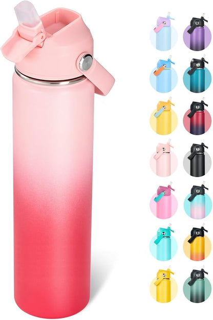 Fijinhom 24oz Insulated Stainless Steel Water Bottle, Wide Mouth Double Wall by Fijinhom