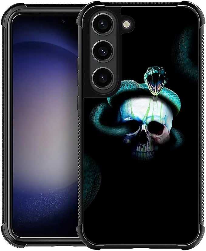 for Samsung Galaxy S23 Plus Case, Skeleton Winding Snake Pattern Graphic Design by FKBRCL4U