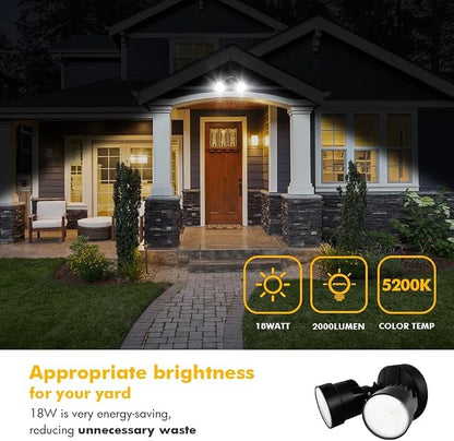 LUTEC P6221B 2000 Lumen 18 Watt LED Dual-Head Floodlight Outdoor, Switch - Image 2