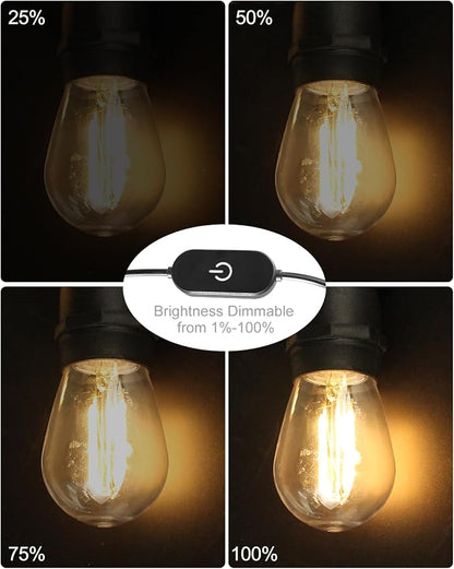 BRIMAX 24.6Ft USB Powered String Lights, 10 LED Bulbs Waterproof & Shatterproof - Image 2