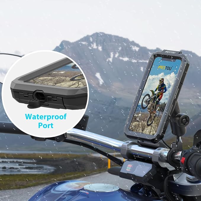 iMESTOU Anti-Theft Waterproof Motorcycle Phone Holder Bike Phone Mount 1" Ball - Image 5