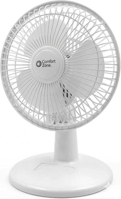 Comfort Zone CZ6D 6" Quiet Portable Indoor 2-Speed Desk Fan by ComfortZone