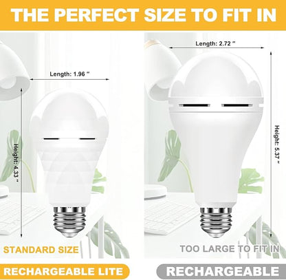 Neporal A19 Rechargeable Light Bulbs Emergency Light Bulb - Image 4