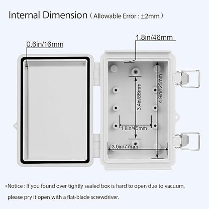 LeMotech Electrical Box, IP67 Waterproof Hinged Cover Stainless Steel Latch - Image 5