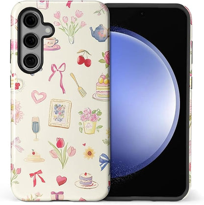 for Samsung Galaxy S25 Plus Case, HL2 Aesthetic Bow Preppy Collage Hybrid 2 by Unknown