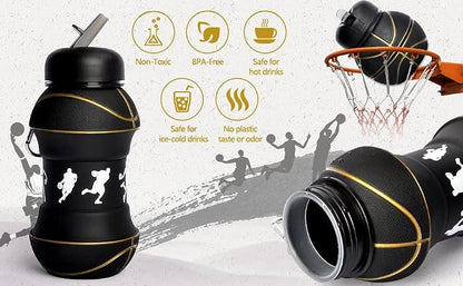 Louis Donné Silicone Collapsible Water Bottle, Toddler Water Bottle Black - Image 3