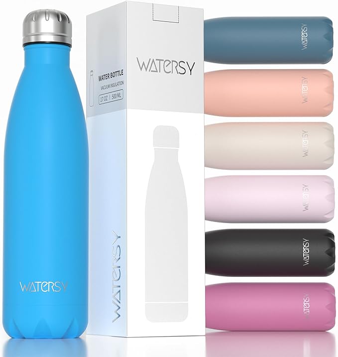 WATERSY Stainless Steel water bottles, 17oz/500ml Insulated Water Bottles by Watersy