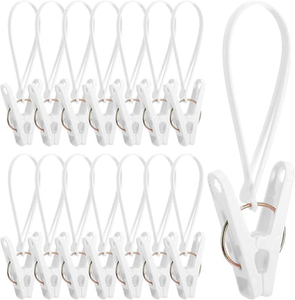 15 Pack Laundry Hooks with Rope, Windproof Drying Rack Accessories by Unknown