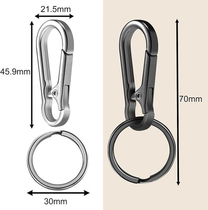2pcs Metal Keychain Rings, Sturdy Key Chain Ring Carabiner Clip, Key Holder - Image 3