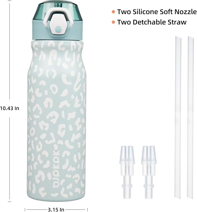 BJPKPK Water Bottle with Straw 25oz Insulated Water Bottles Reusable Stainless - Image 4