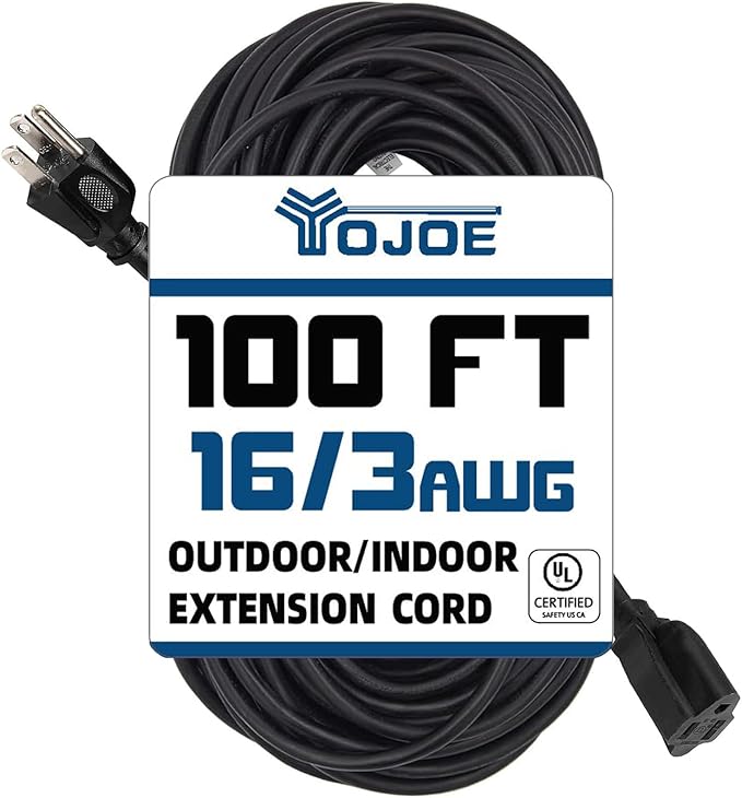 YOJOE Indoor Outdoor Extension Cord, 3 Prong 10A Weatherproof Power Cord by YOJOE
