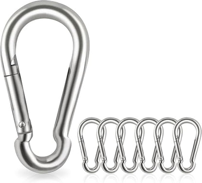 Locking Carabiner Clips, Stainless Steel Spring Snap Hook Locking Carabiner by Acquwistach