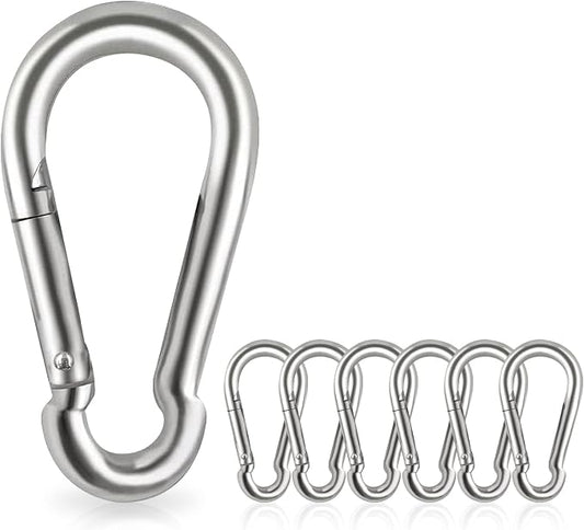 Locking Carabiner Clips, Stainless Steel Spring Snap Hook Locking Carabiner by Acquwistach