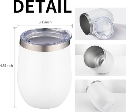 12oz/4 Pack Wine Tumbler Glasses - Image 5