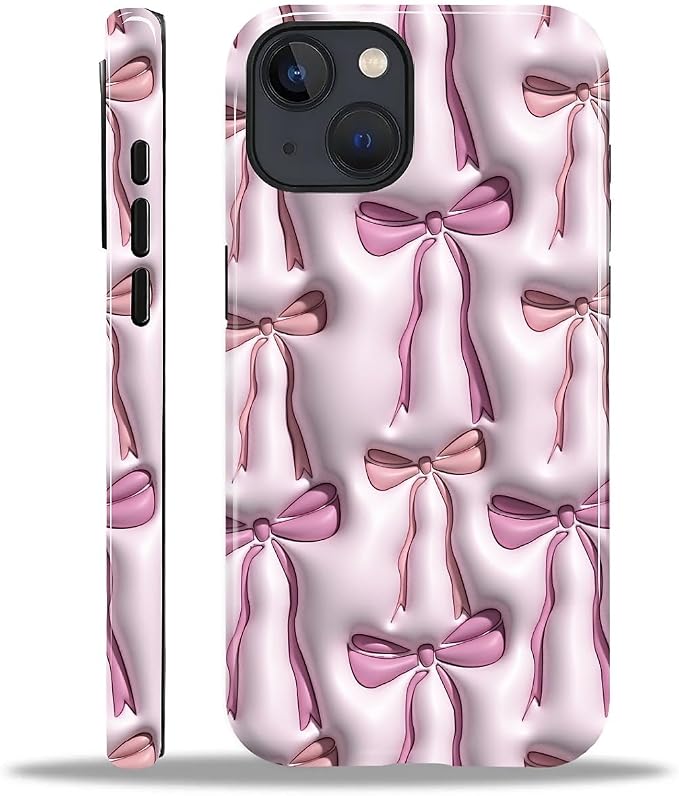 for iPhone 15 Plus Case, HL2 Abstract Ribbons Bows Hybrid 2 Layer Hard Shell by Unknown