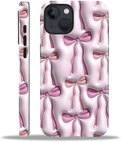 for iPhone 15 Plus Case, HL2 Abstract Ribbons Bows Hybrid 2 Layer Hard Shell by Unknown