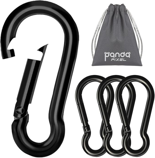Pixel Panda 3.1&4 Inch Heavy Duty Carabiner Clips Load 1000lbs, 2&4&8Pack Large by PixelPanda
