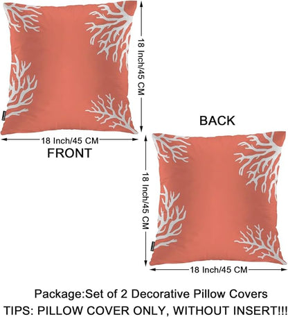 Swono Ocean Coral Farmhouse Throw Pillow Covers, Tropical Sea Coral Reef Nature - Image 6