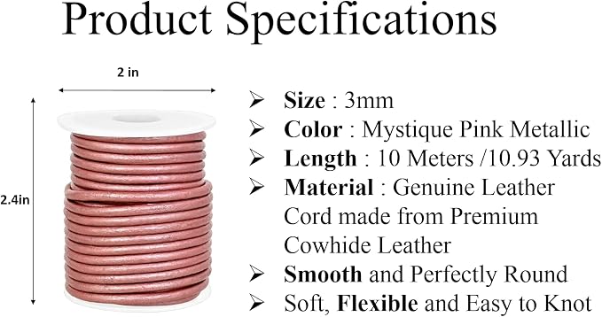 GENIQUE Real/Genuine Round Leather String Cord - Image 3