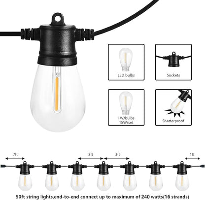 SUNTHIN Outdoor String Lights, 3 * 50FT Patio Lights - Image 2