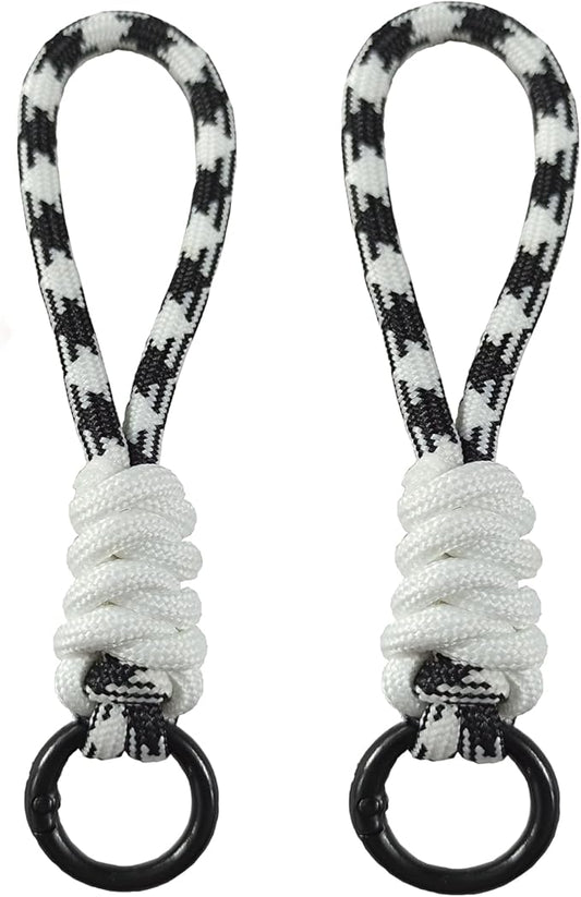 Colorful Braided Paracord Keychain, 12cm Length, Decorative Woven Rope Strap by FFILL