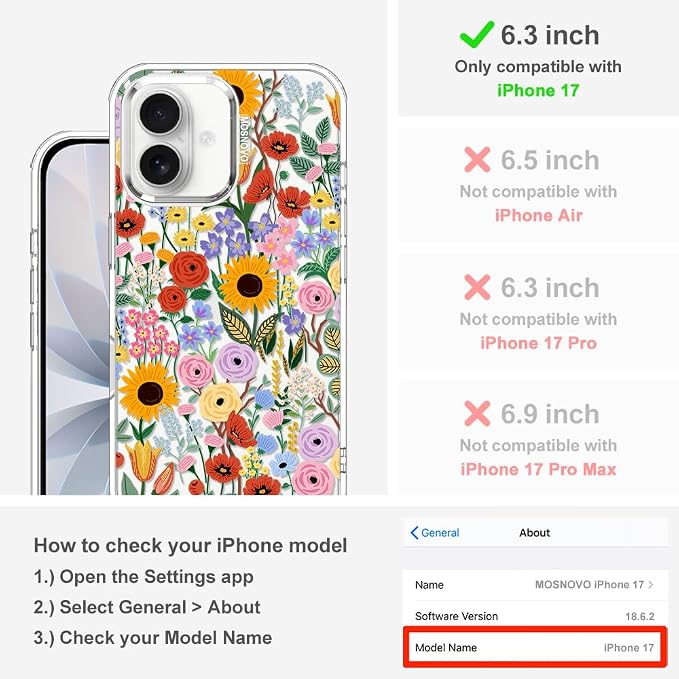 MOSNOVO for iPhone 17 Case | Military Grade 6.6ft Drop Tested | Camera Control - Image 2