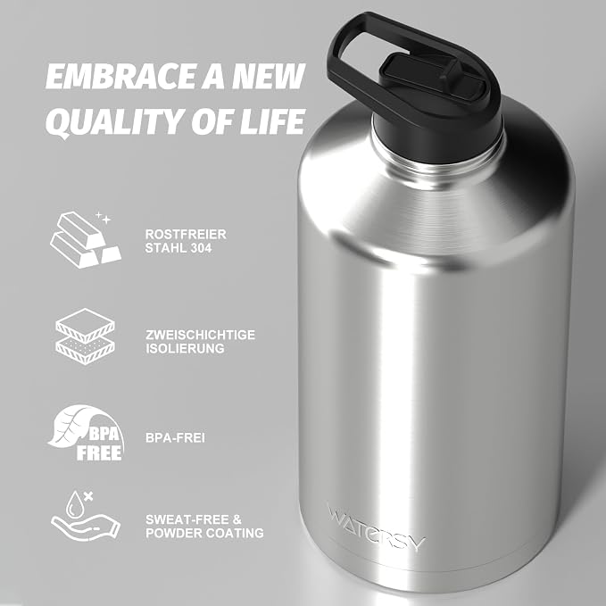 1 Gallon Water Bottle Insulated, BPA Free&Leak Proof, 128oz Stainless Steel - Image 8