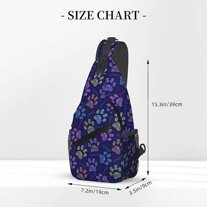 Dog Paw Sling Bag For Women Men Cute Footprint Backpack Crossbody Shoulder Bag - Image 3