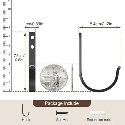 20-Pack Wall Hooks for Hanging Towel/Coat - 22LB Screw in Metal Hanger Wall - Image 5